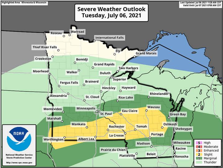 Chance of Severe Weather in Winona Region Today Winona Radio