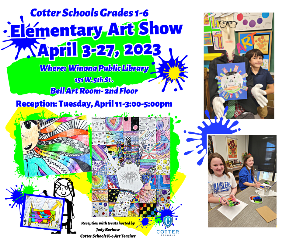 Cotter Holding Kids Art Show at the Winona Public Library | Winona Radio